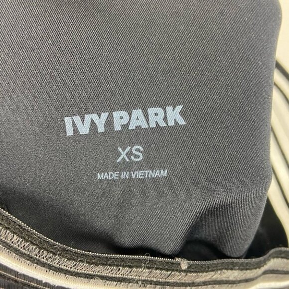 Ivy Park Logo Leggings Black White Size XS Stripe Cuff Beyonce Quick Dry Beyonce - Picture 4 of 9